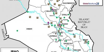 Kaart van Irak luchthavens