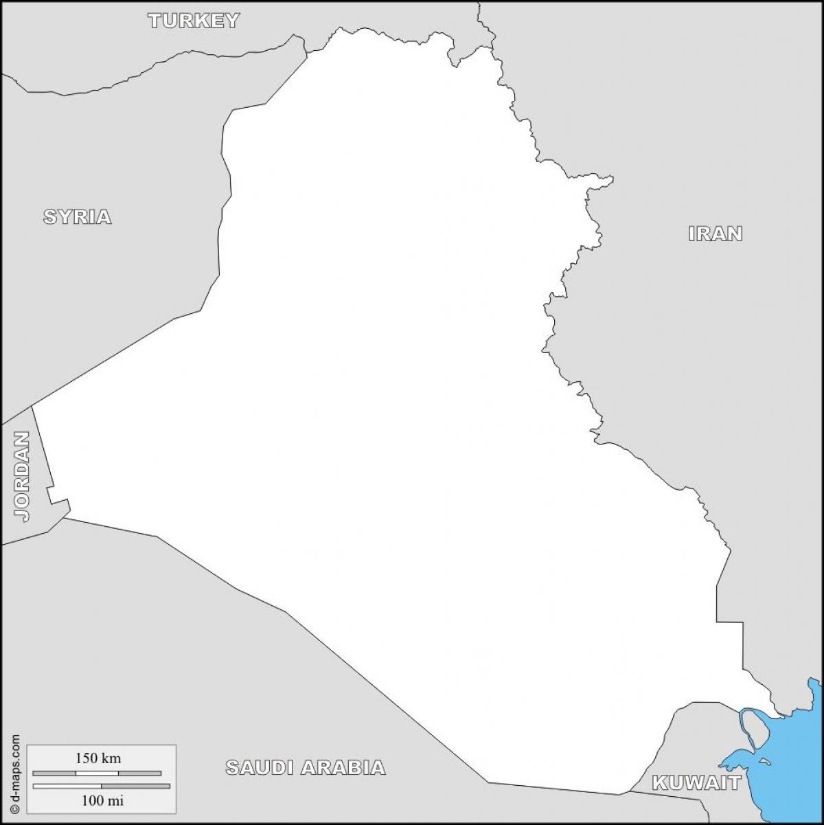 Kaart van Irak leeg
