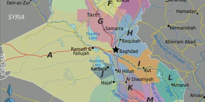 Kaart Irak en regio ' s